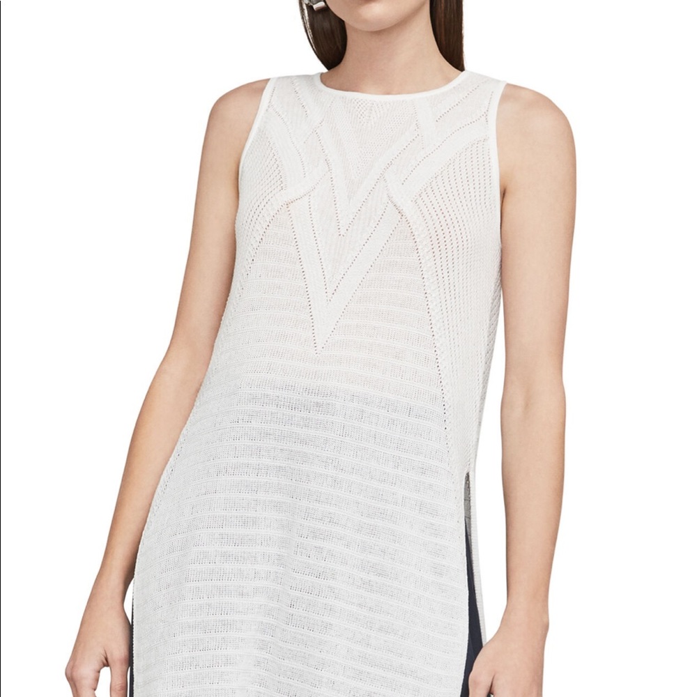 BCBG High-Low Cotton Pointelle Tunic